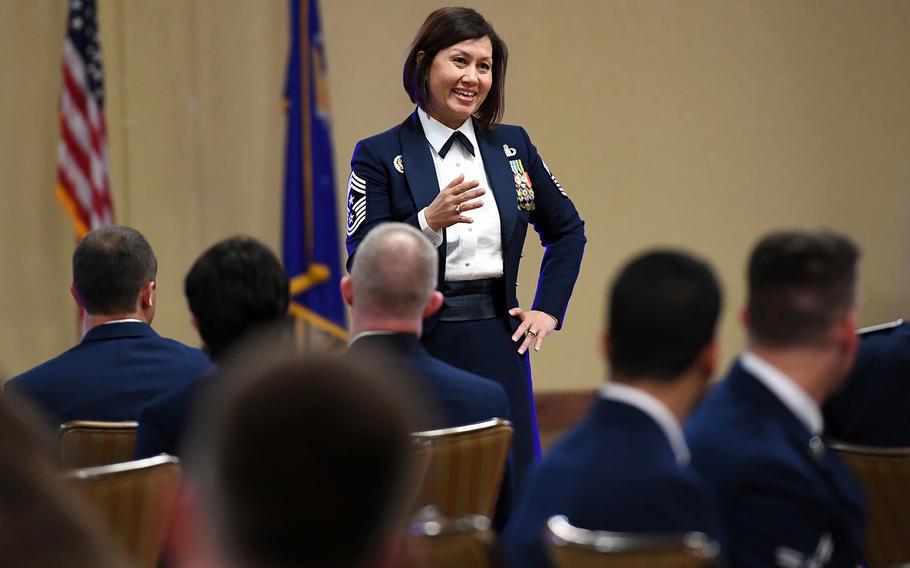 Air Force women can now shed floor length skirt for pants in formal mess dress uniform Stars and Stripes